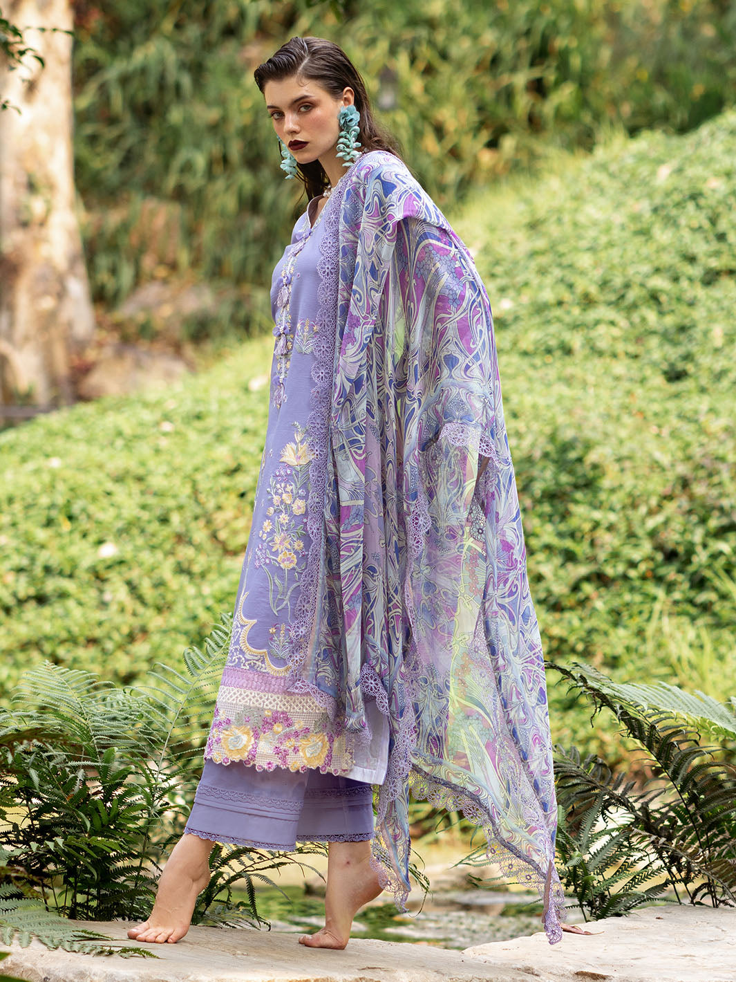Roheenaz | Dahlia Embroidered Lawn 24 | Aster - Ladies Clothes