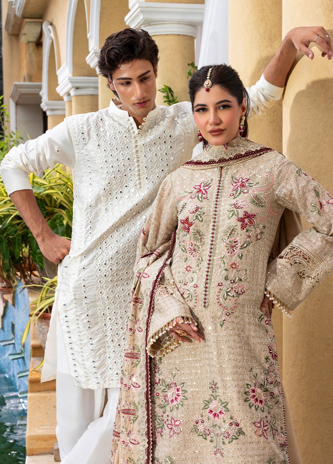 Sahane | Haye Dil Wedding Formals | CT 29004 Veil of Romance - is Beige dress from Sahane - Ladies Clothes - Maria Faisal