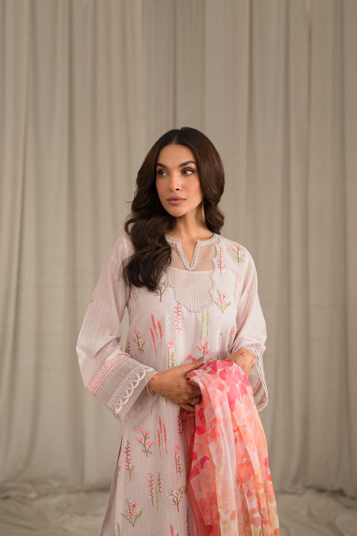 Sahar | Mirage Spring Luxury 24 | Textured Lawn 3 Piece (Embroidered) - Maria Faisal