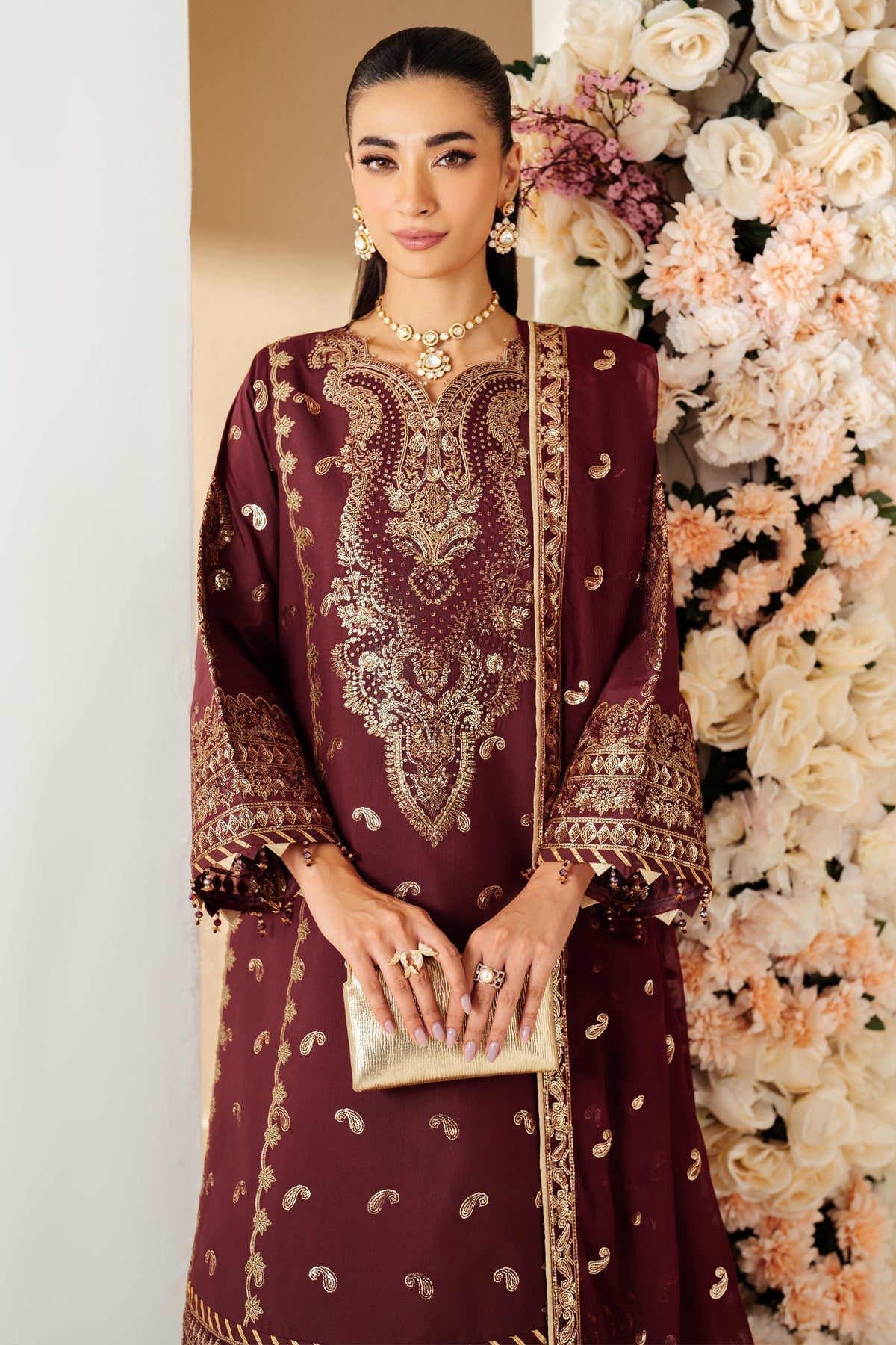Alizeh | Luxury Raw Silk | AF-RS-01-SALSA - Ladies Clothes - Maria Faisal