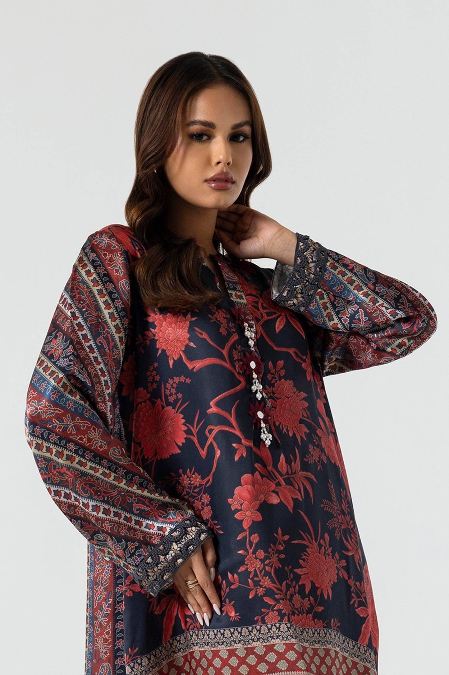 Sana Safinaz | Silk Tunics | SS24STP177P2T by Maria Faisal - Registered Vendor of : Sana Safinaz - type : Ladies Clothes - 100% original wedding dresses