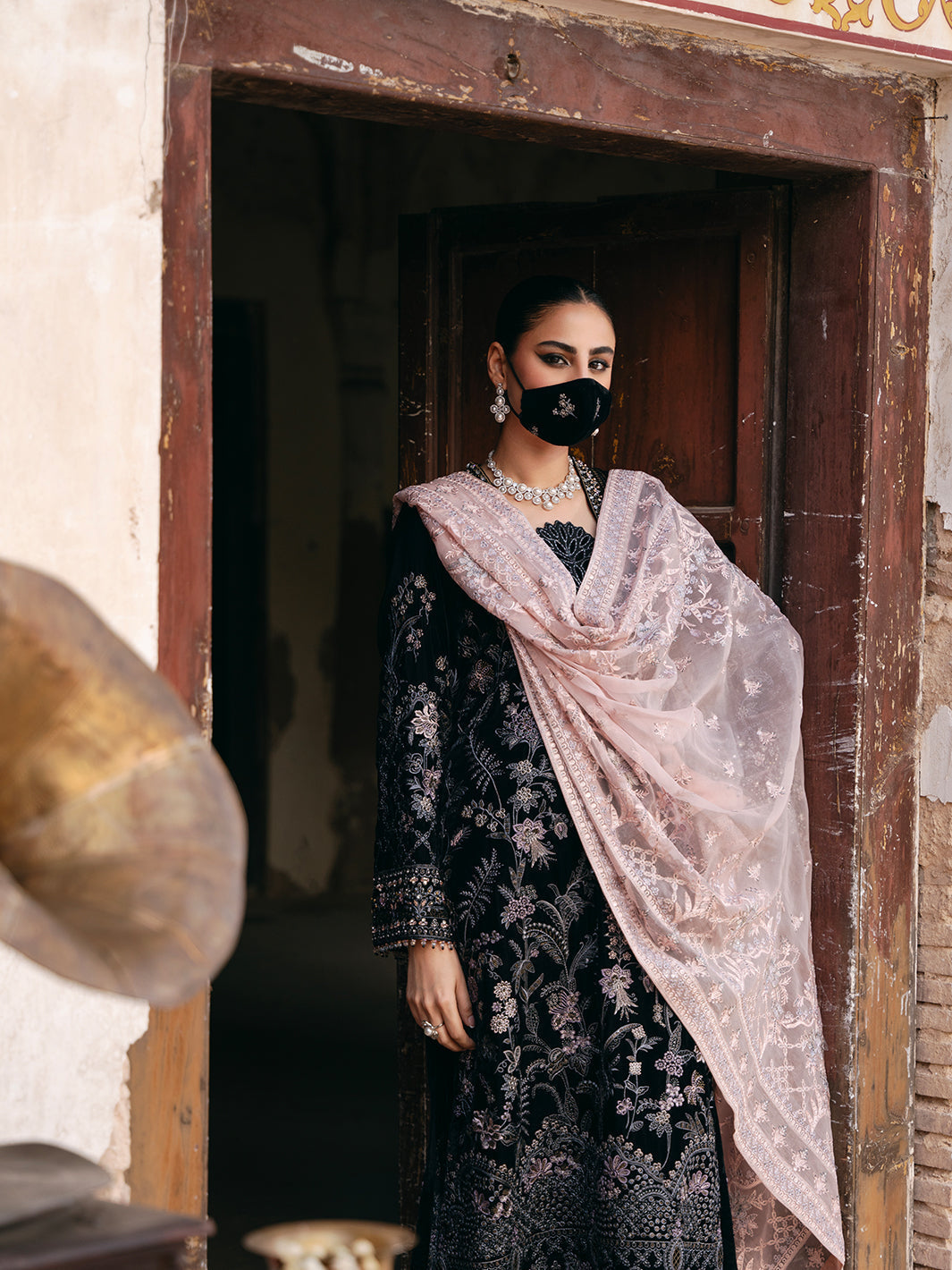 Flossie | Siara Velvet Formals | V-103 - A - Ladies Clothes - Maria Faisal