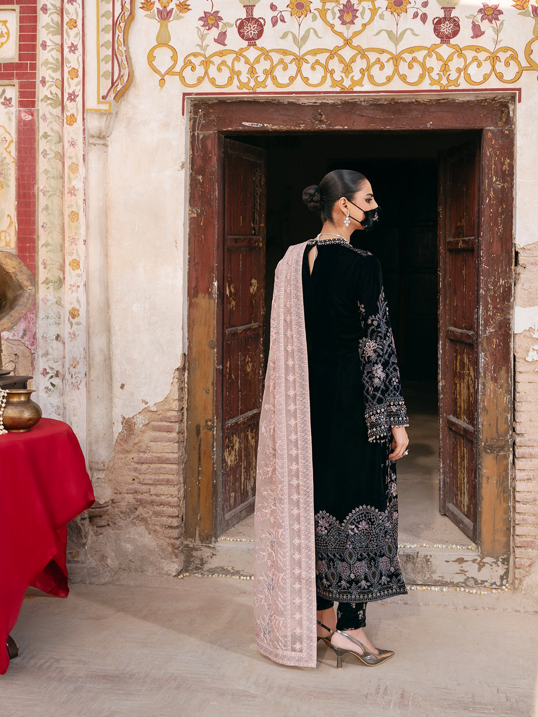 Flossie | Siara Velvet Formals | V-103 - A - Ladies Clothes - Maria Faisal