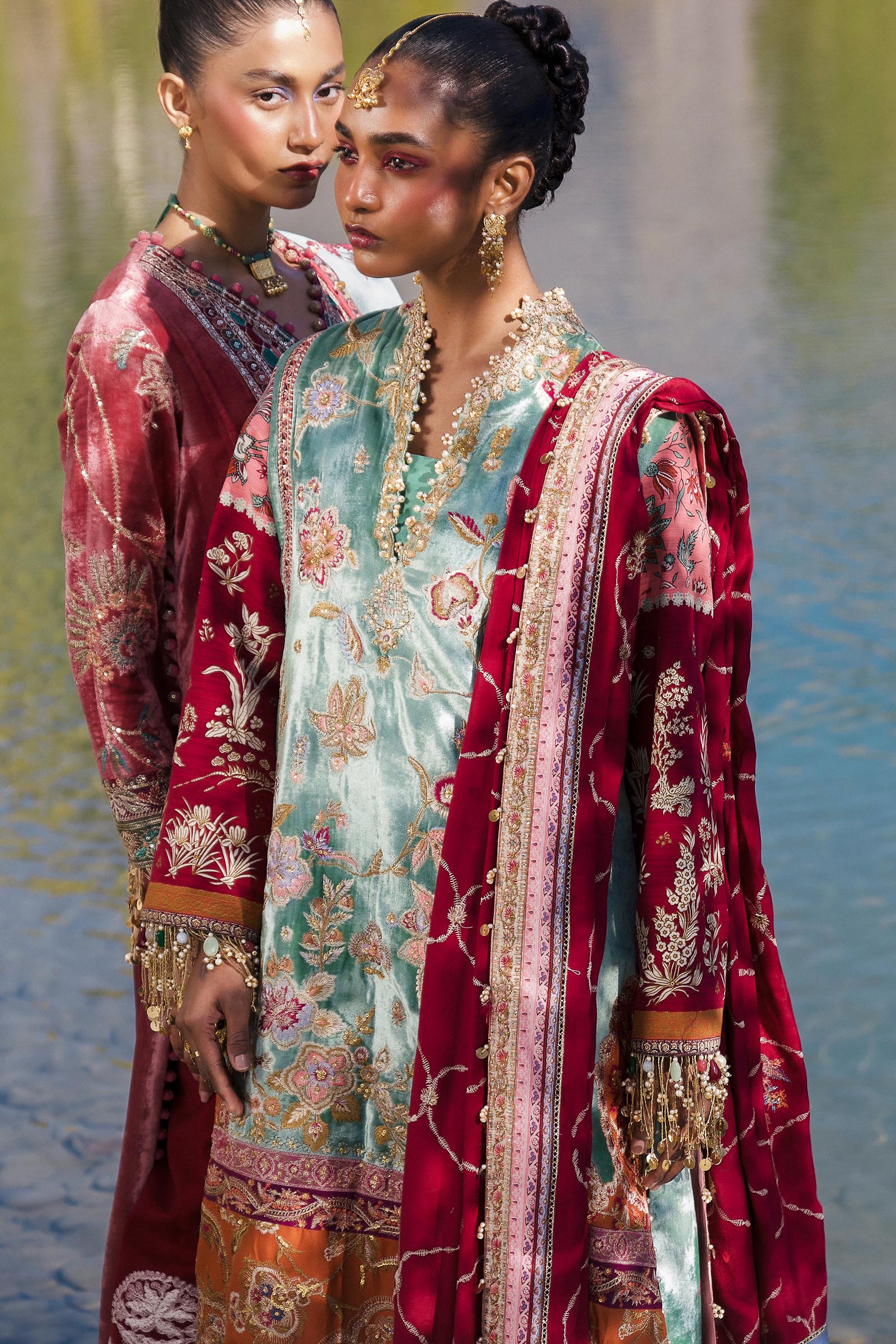 Sana Safinaz | Winter Shawl 24 | Velvet V241-006-3CP - Ladies Clothes - Maria Faisal