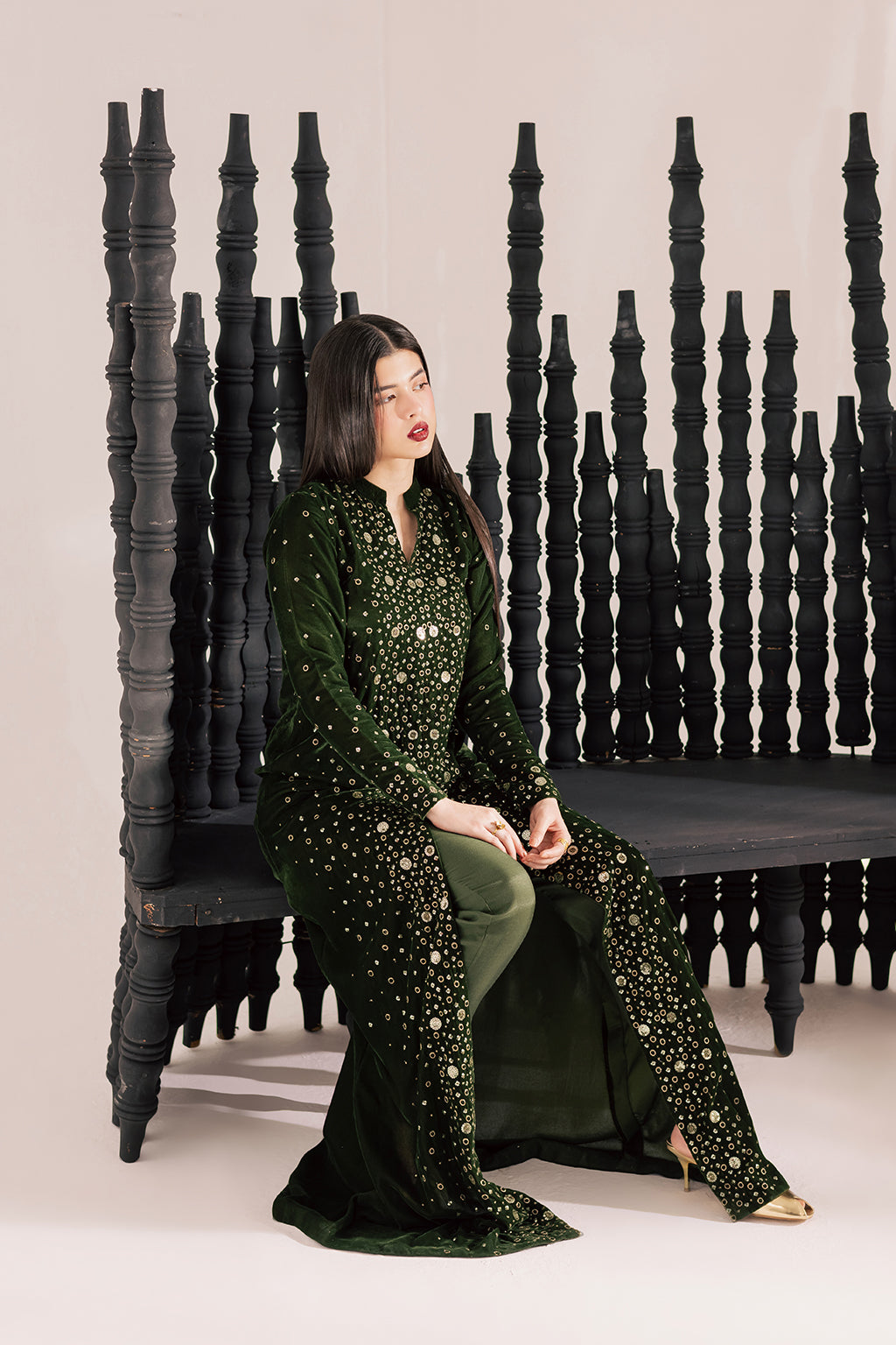 Vanya | Velvet Muse | KV-62 - Formal Dress - available at Maria Faisal in UK and USA.