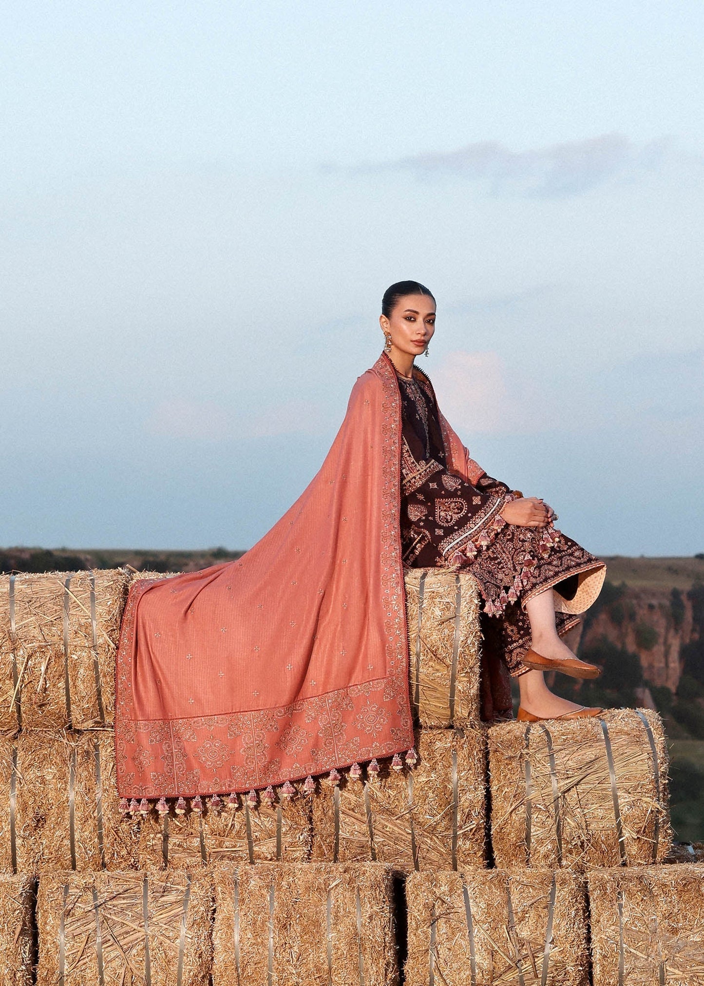 Hussain Rehar | Khaddar 25 | Nazneen - Casual Dress - available at Maria Faisal in UK and USA.