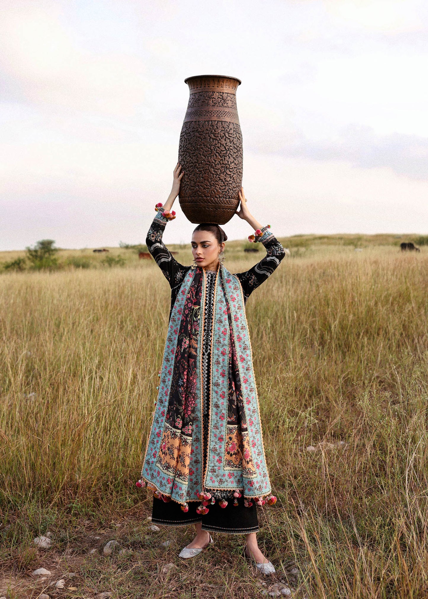 Hussain Rehar | Khaddar 25 | Malika - Casual Dress - available at Maria Faisal in UK and USA.