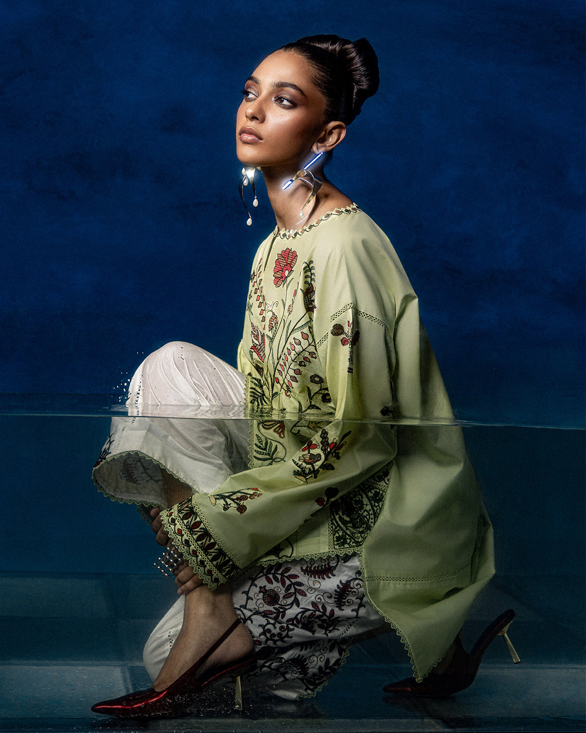 Jugnu | Pret SS26 | Juhi - Luxury Dress - available at Maria Faisal in UK and USA.