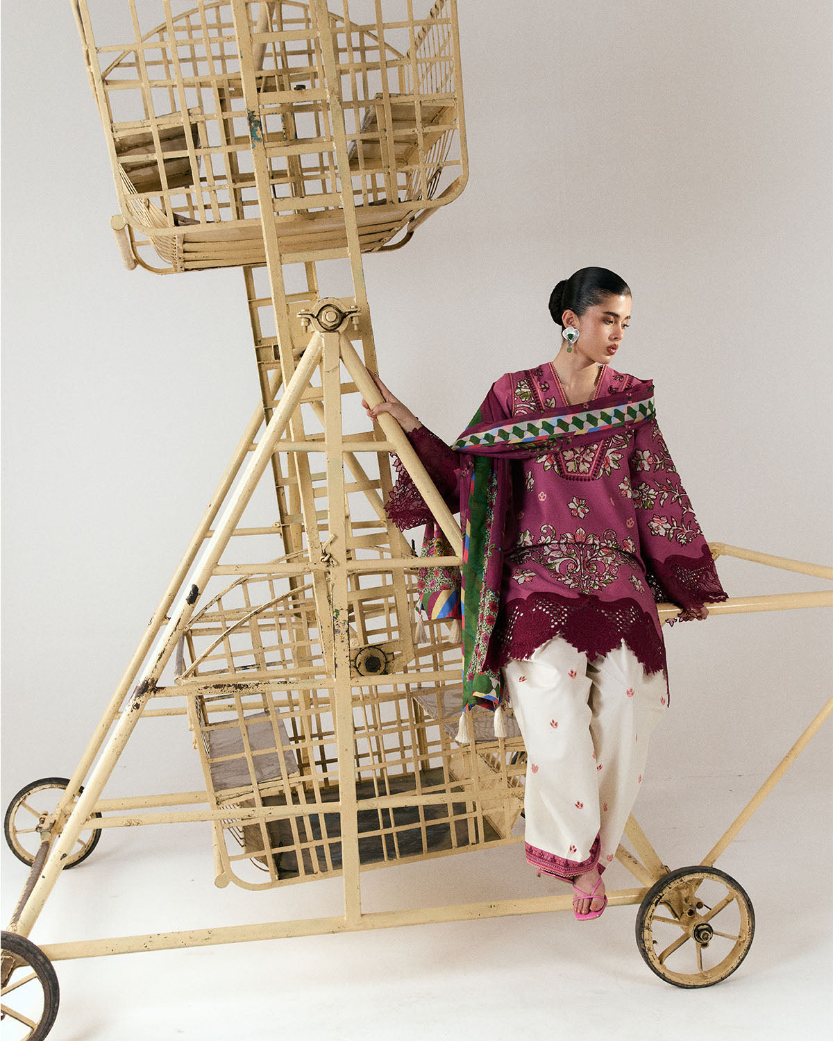 Jugnu | SS 26 Lawn | Yawi - Luxury Dress - available at Maria Faisal in UK and USA.
