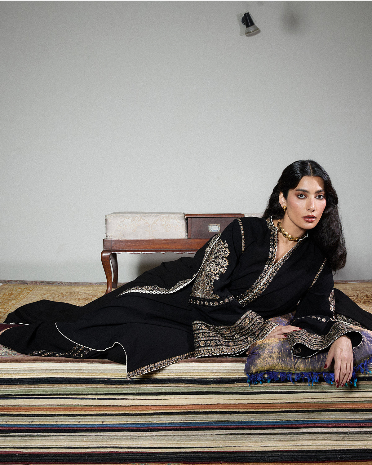 Jugnu | Karandi 25 | Tila - Luxury Dress - available at Maria Faisal in UK and USA.