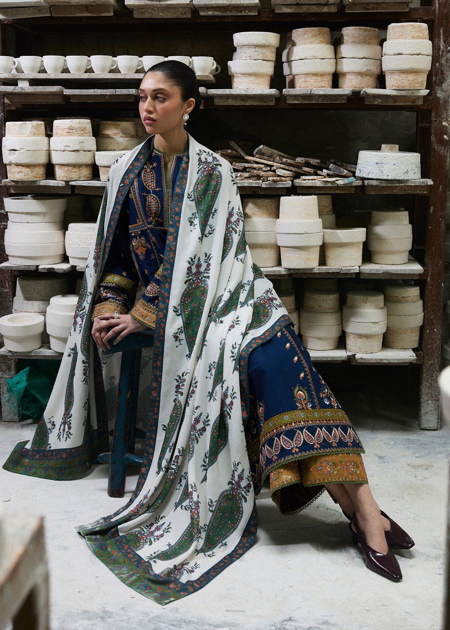 Hussain Rehar | Khaddar Pret 25 | AFSANAH - Luxury Dress - available at Maria Faisal in UK and USA.