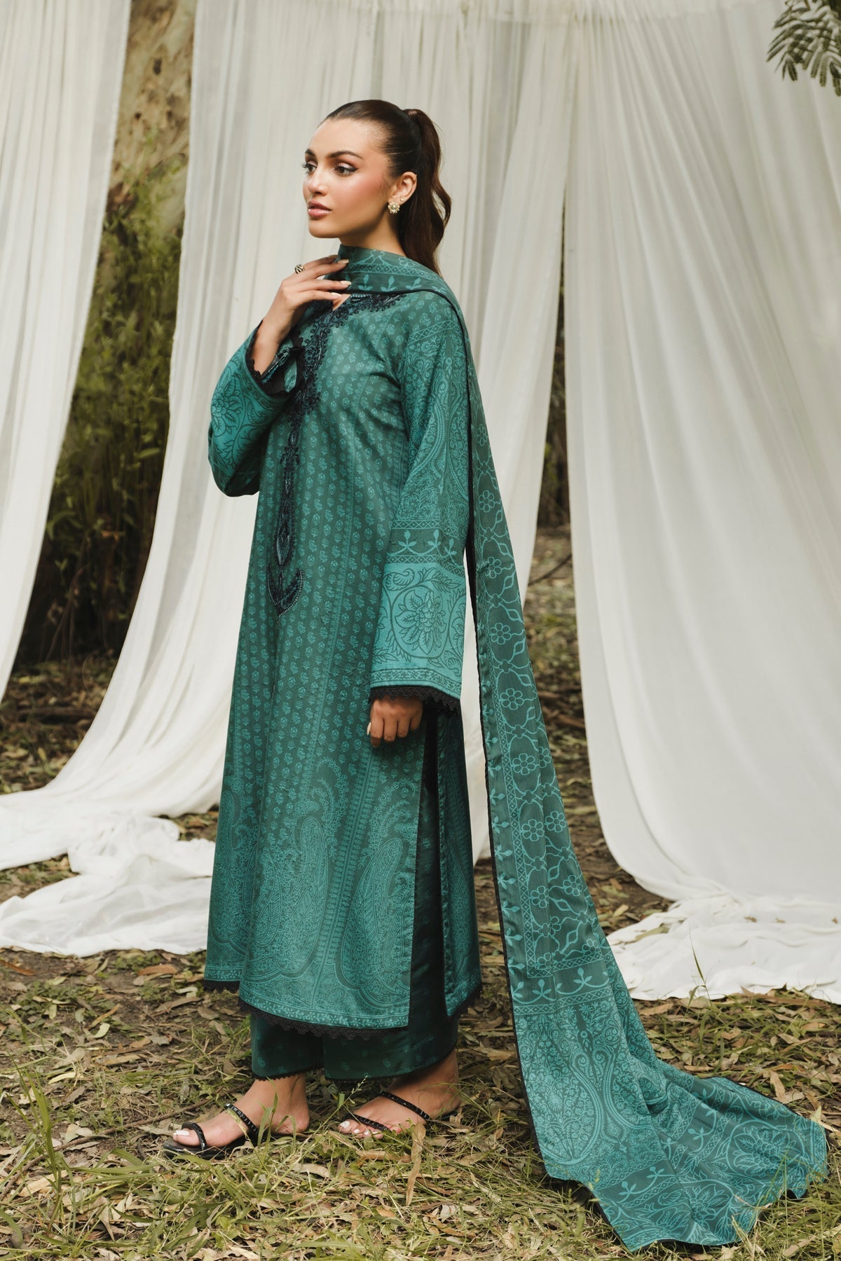 Xenia Formals | Autumn Refresh | ALINA - B - is Teal Green dress from Xenia Formals - Ladies Clothes - Maria Faisal