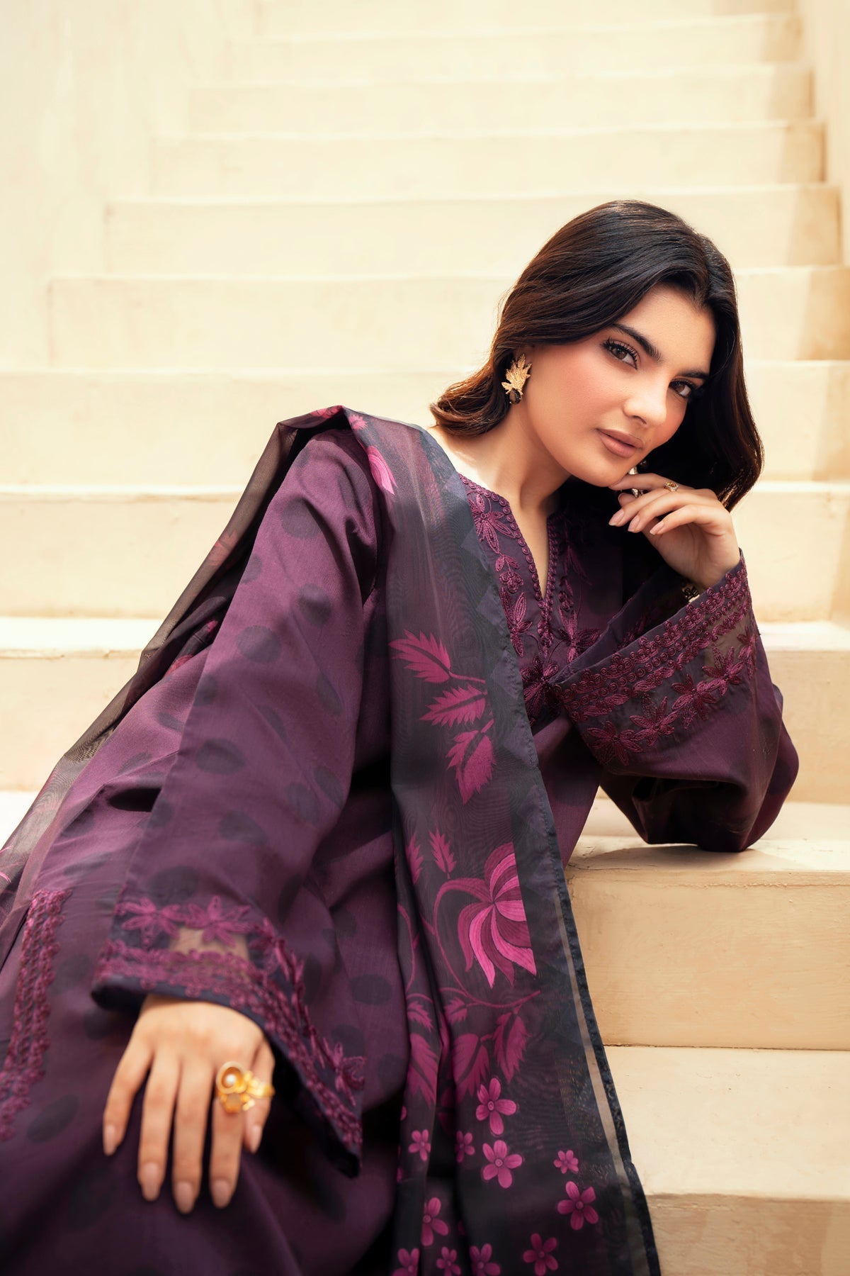 Xenia Formals | Autumn Refresh | IRIS - is Deep Violet dress from Xenia Formals - Ladies Clothes - Maria Faisal