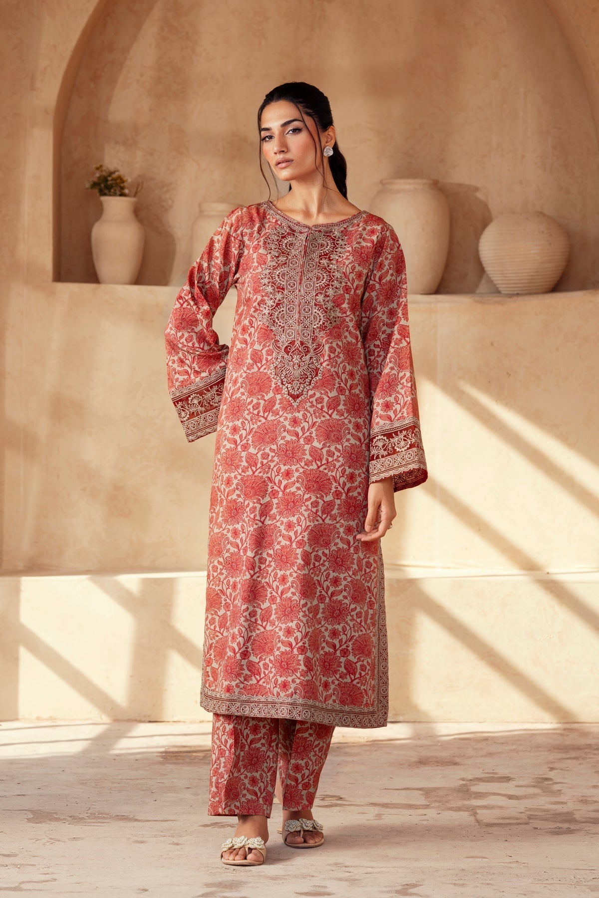 Xenia Formals | Autumn Refresh | LAPIS - is Rust dress from Xenia Formals - Ladies Clothes - Maria Faisal