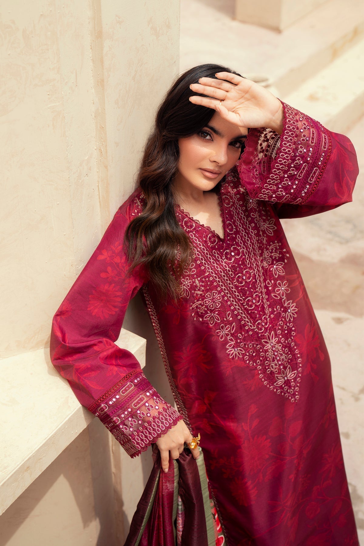 Xenia Formals | Autumn Refresh | STACIE - is Deep Red dress from Xenia Formals - Ladies Clothes - Maria Faisal