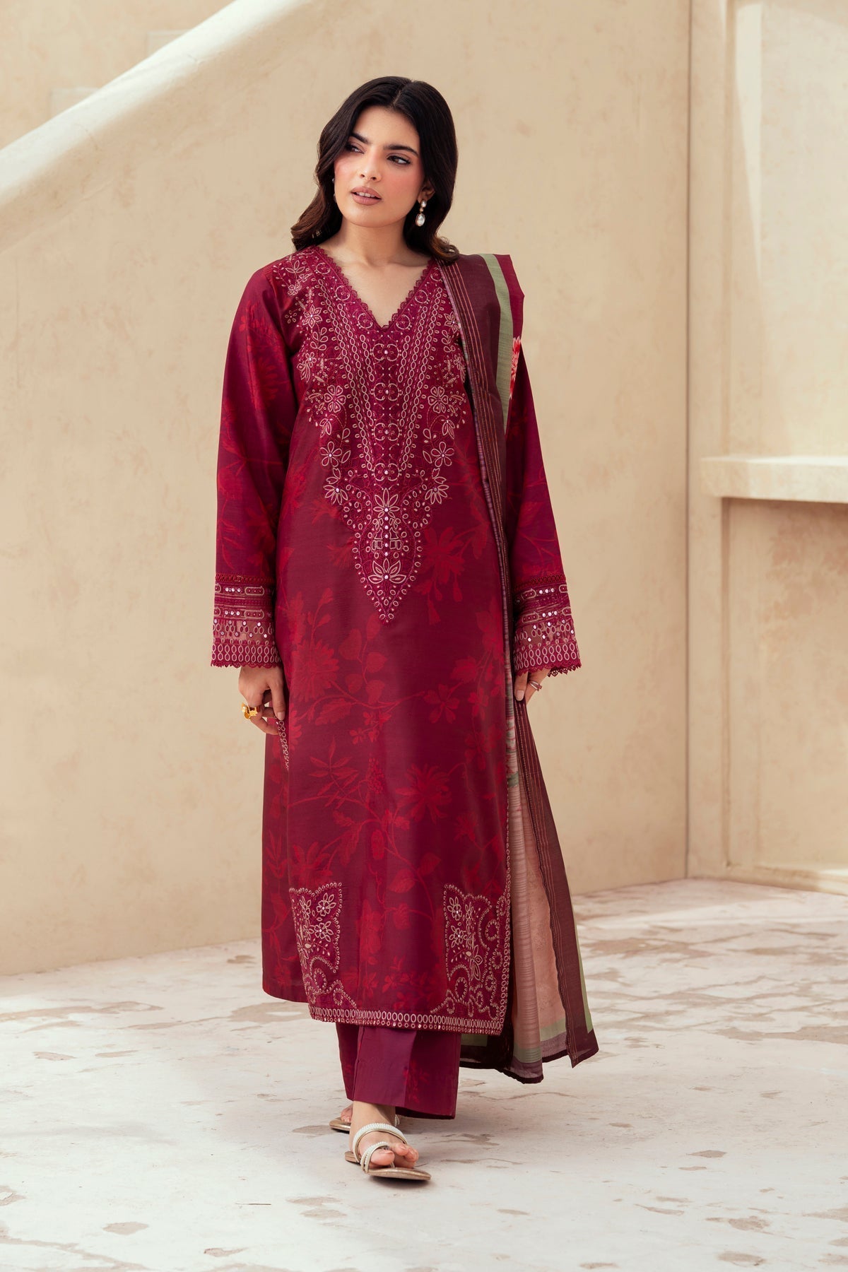 Xenia Formals | Autumn Refresh | STACIE - is Deep Red dress from Xenia Formals - Ladies Clothes - Maria Faisal