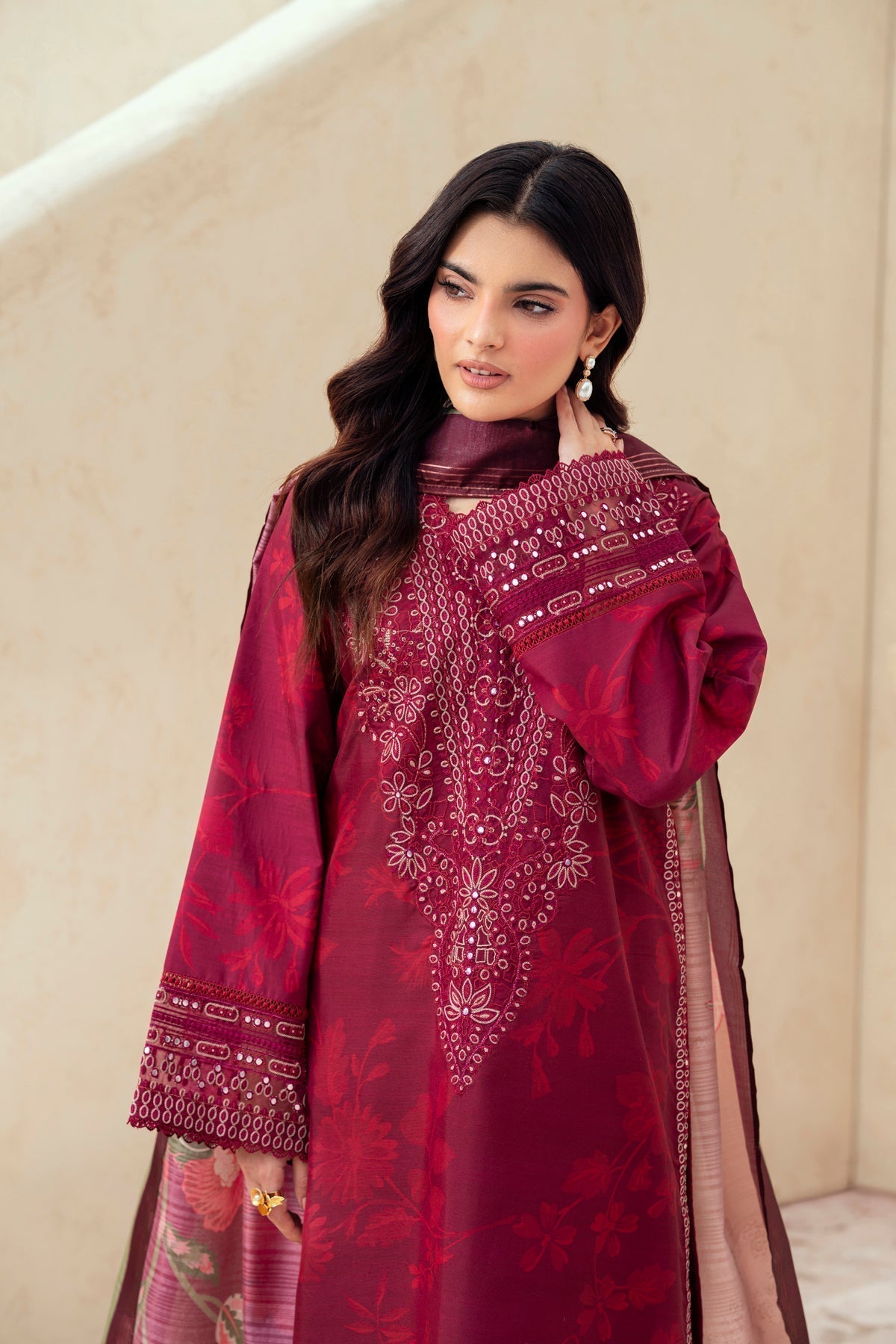 Xenia Formals | Autumn Refresh | STACIE - is Deep Red dress from Xenia Formals - Ladies Clothes - Maria Faisal