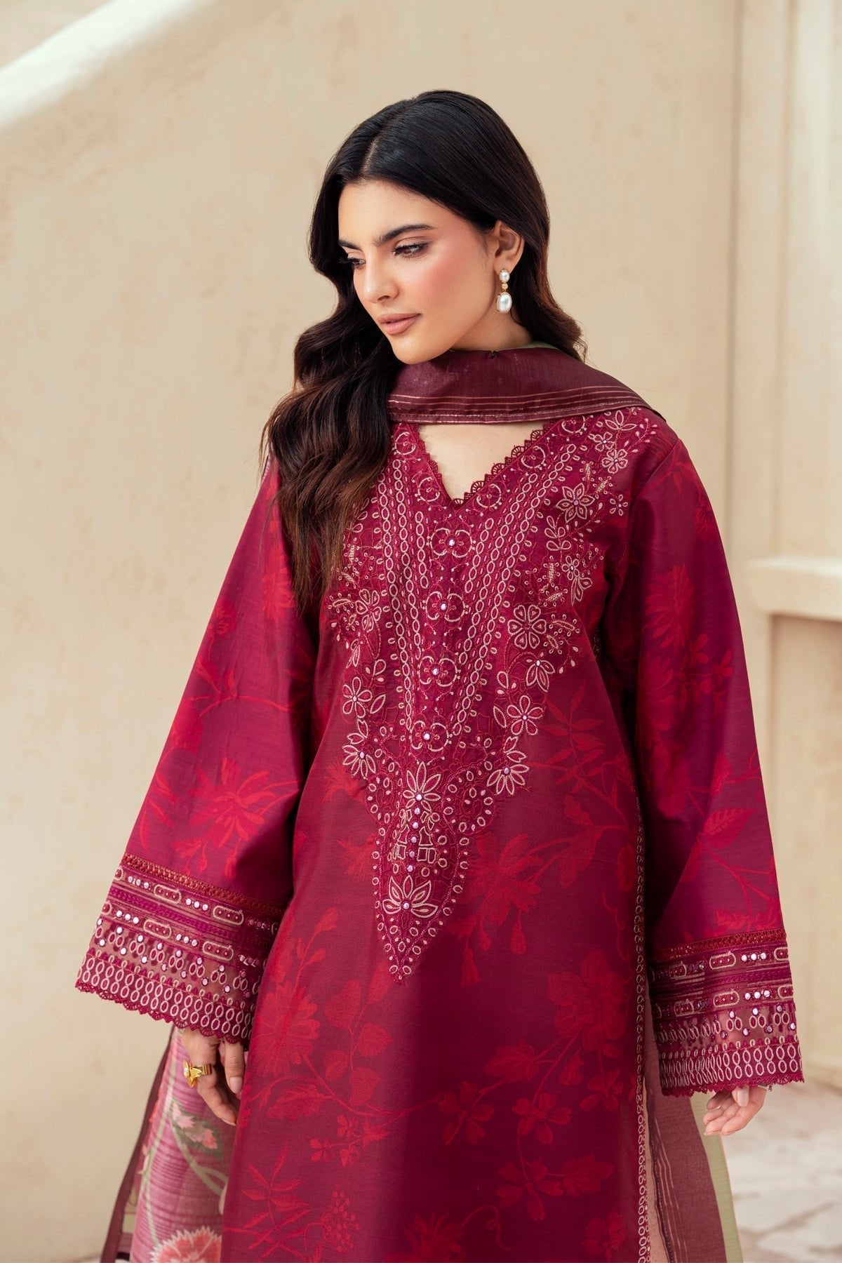 Xenia Formals | Autumn Refresh | STACIE - is Deep Red dress from Xenia Formals - Ladies Clothes - Maria Faisal