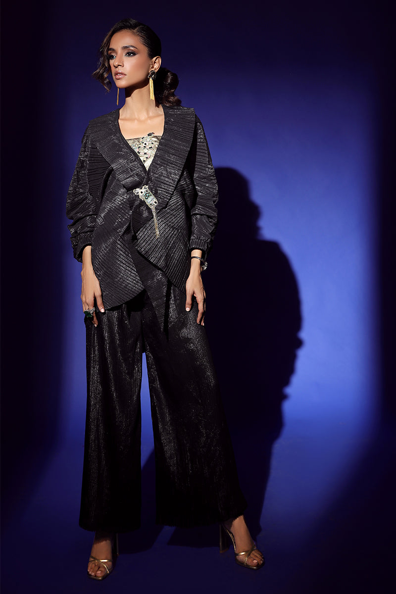 Wardha Saleem | Luxury Pret Fusion Wear | NOIR (3PC) - Ladies Clothes 