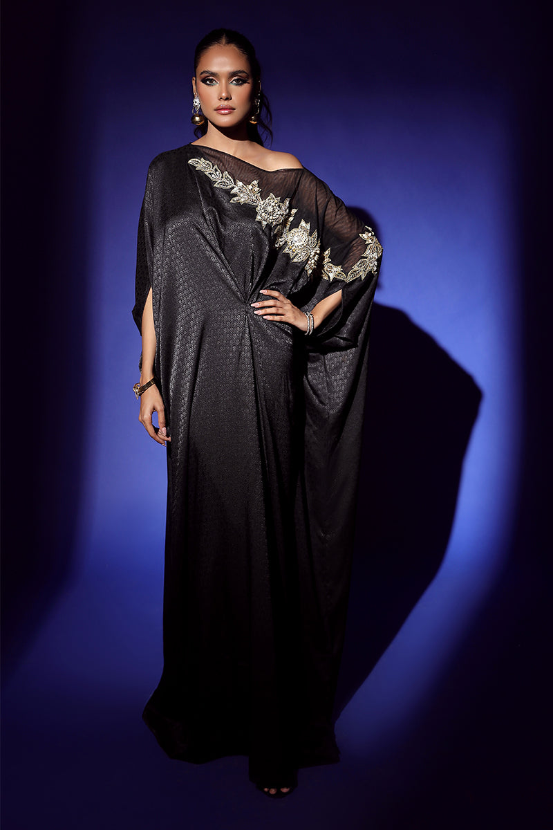 Wardha Saleem | Luxury Pret Fusion Wear | RAVEN DRAPE (1PC) - Ladies Clothes 