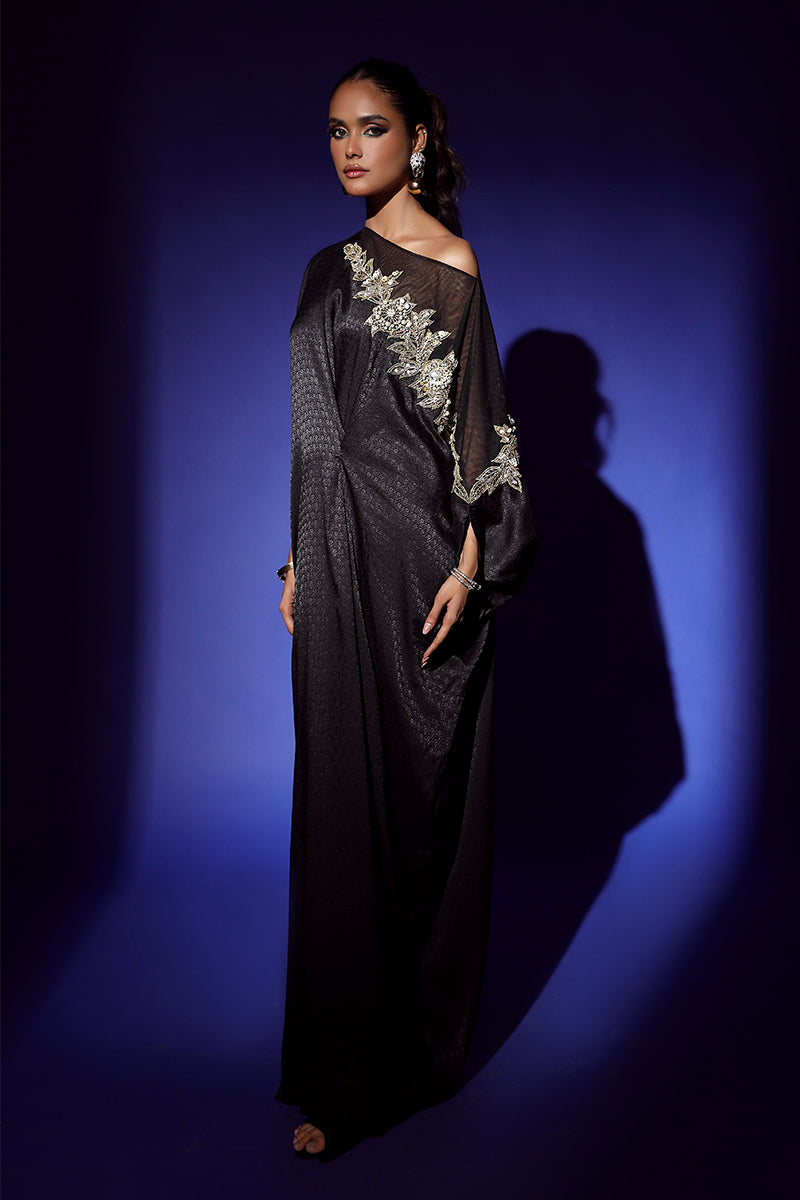 Wardha Saleem | Luxury Pret Fusion Wear | RAVEN DRAPE (1PC) - Ladies Clothes 