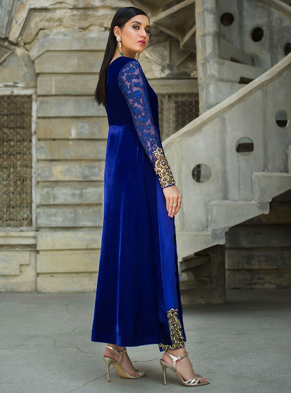 Zainab Chottani | Semi Formals | VIVA LA COBALT - Ladies Clothes - Maria Faisal