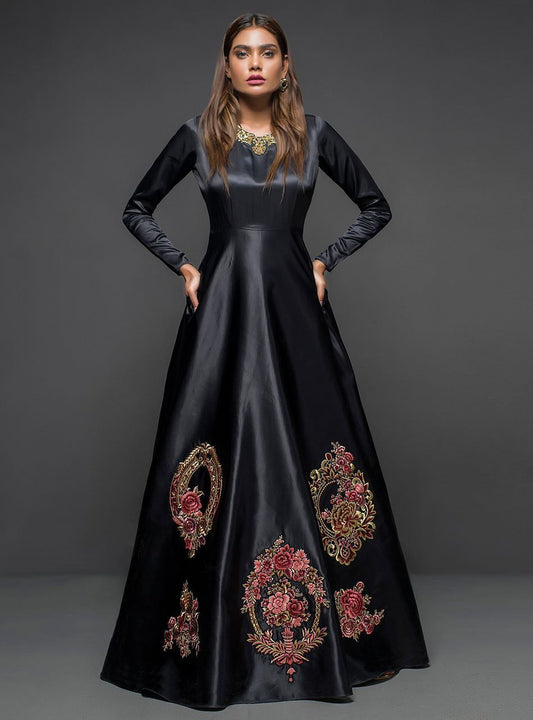Zainab Chottani | Semi Formals | BLACK GOWN - D 04 - Wedding Dress - Maria Faisal