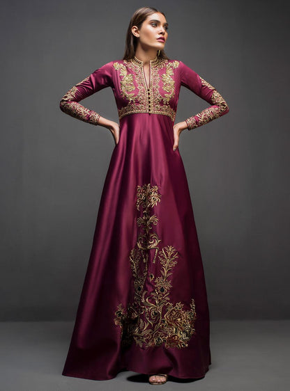 Zainab Chottani | Semi Formals | MAROON GOWN - Ladies Clothes - Maria Faisal