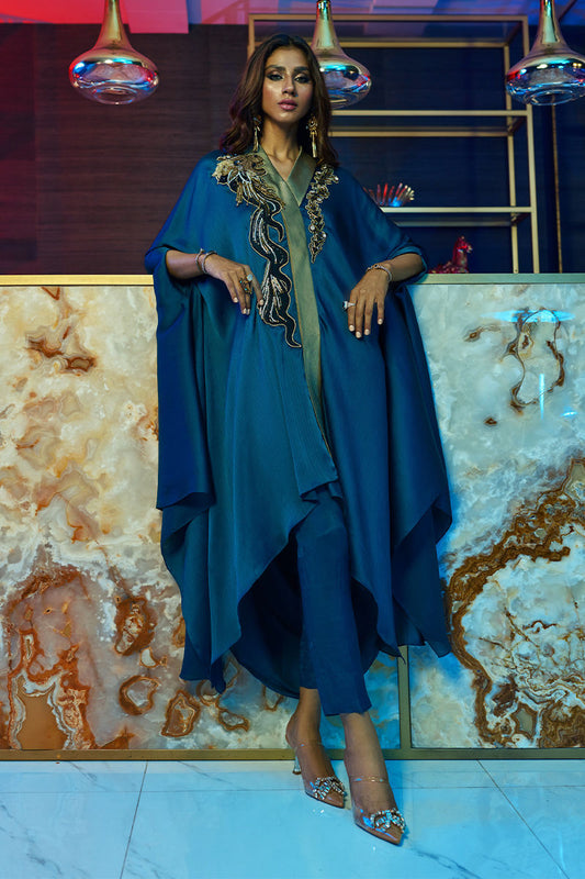 Wardha Saleem | Luxury Pret Fusion Wear | MIDNIGHT â FORMAL DRAPE - Ladies Clothes 