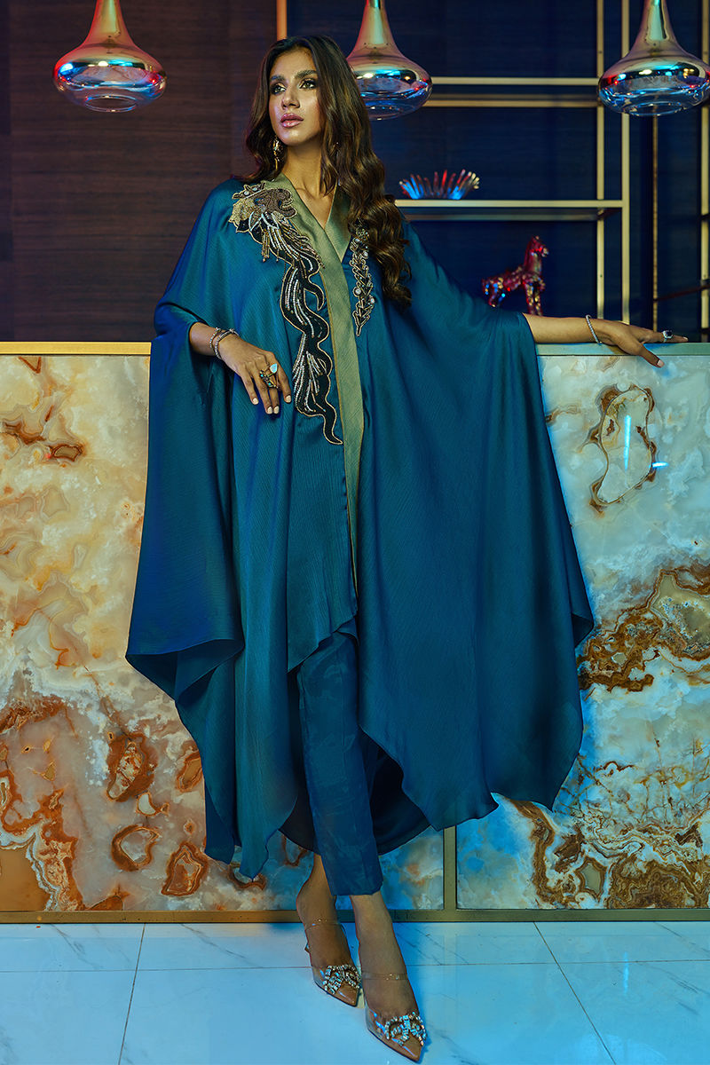 Wardha Saleem | Luxury Pret Fusion Wear | MIDNIGHT â FORMAL DRAPE - Ladies Clothes 