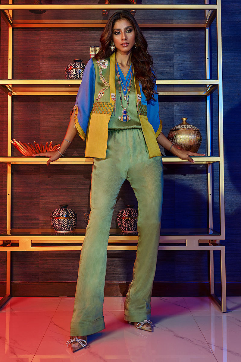 Wardha Saleem | Luxury Pret Fusion Wear | HUMMING BIRD JUMPSUIT - Ladies Clothes 
