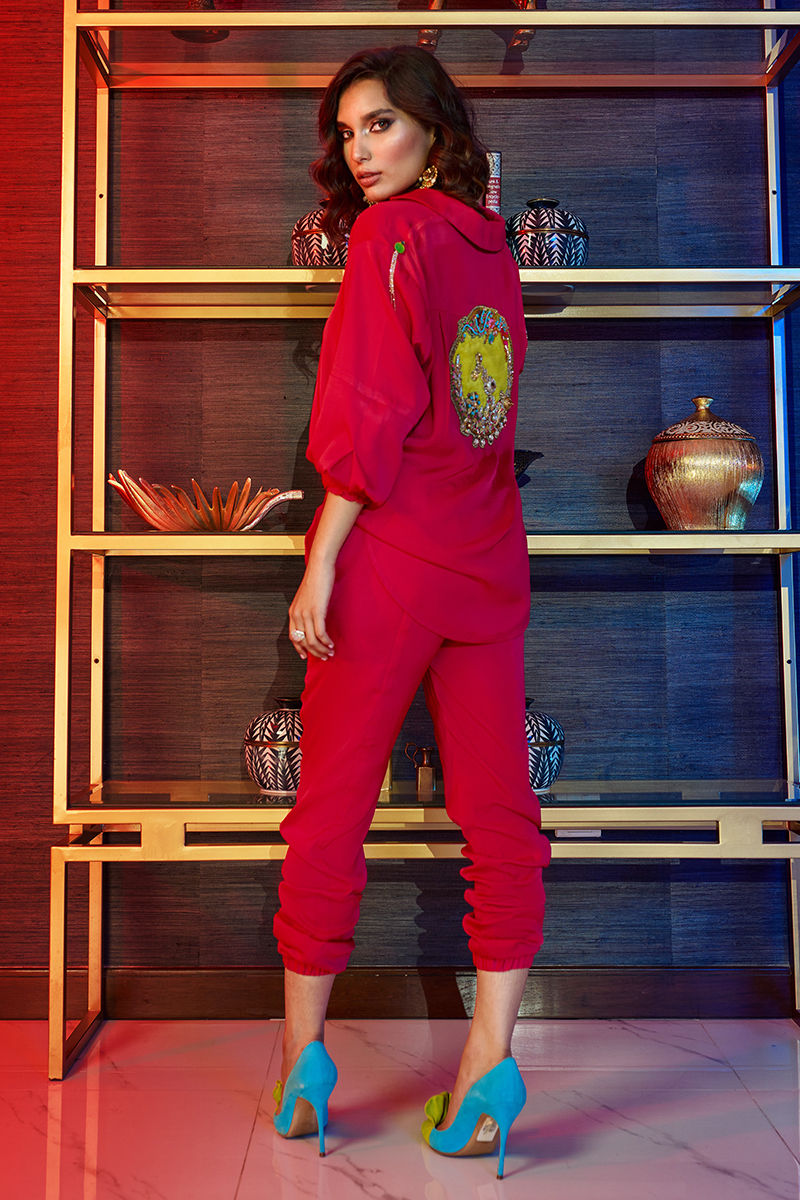 Wardha Saleem | Luxury Pret Fusion Wear | GOSSIP GIRL â HOT PINK CO-ORD SET - Ladies Clothes 