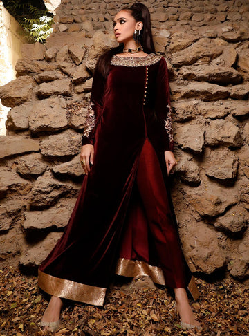 Zainab Chottani | Semi Formals | ALIZARIN CRIMSON