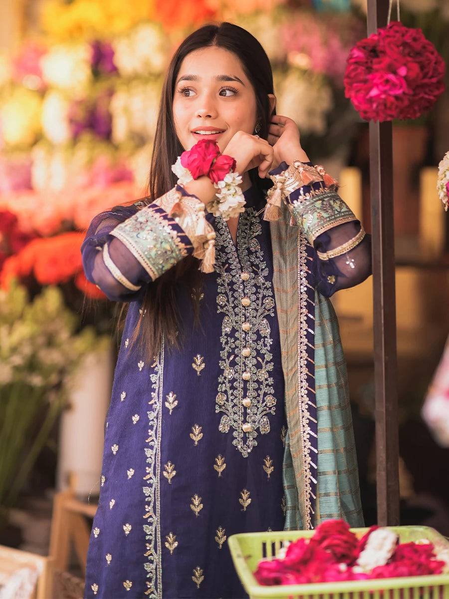 Salitex | Signature Festive Chiffon | JI018 by Maria Faisal - Registered Vendor of : Salitex - type : Ladies Clothes - 100% original wedding dresses