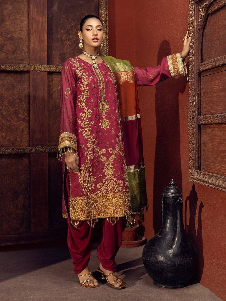 Salitex | Signature Festive Chiffon | JI017 by Maria Faisal - Registered Vendor of : Salitex - type : Ladies Clothes - 100% original wedding dresses