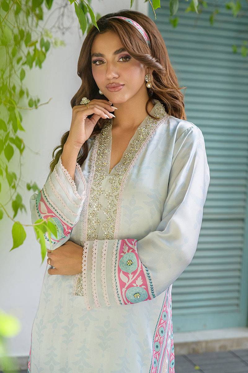 Fatima Khan | Eid Digital Silk Prints | Mod Sky by Maria Faisal - Registered Vendor of : Fatima Khan - type : Ladies Clothes - 100% original wedding dresses