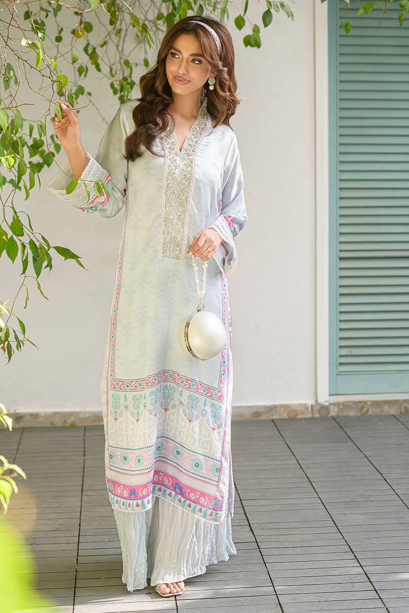 Fatima Khan | Eid Digital Silk Prints | Mod Sky by Maria Faisal - Registered Vendor of : Fatima Khan - type : Ladies Clothes - 100% original wedding dresses