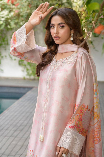 Fatima Khan | Eid Digital Silk Prints | Oriental Peach by Maria Faisal - Registered Vendor of : Fatima Khan - type : Ladies Clothes - 100% original wedding dresses