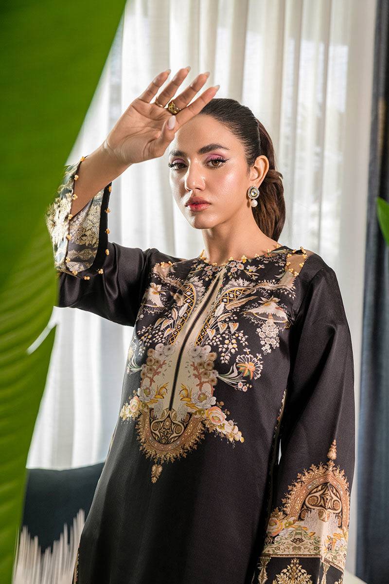 Fatima Khan | Eid Digital Silk Prints | Black Opal by Maria Faisal - Registered Vendor of : Fatima Khan - type : Ladies Clothes - 100% original wedding dresses