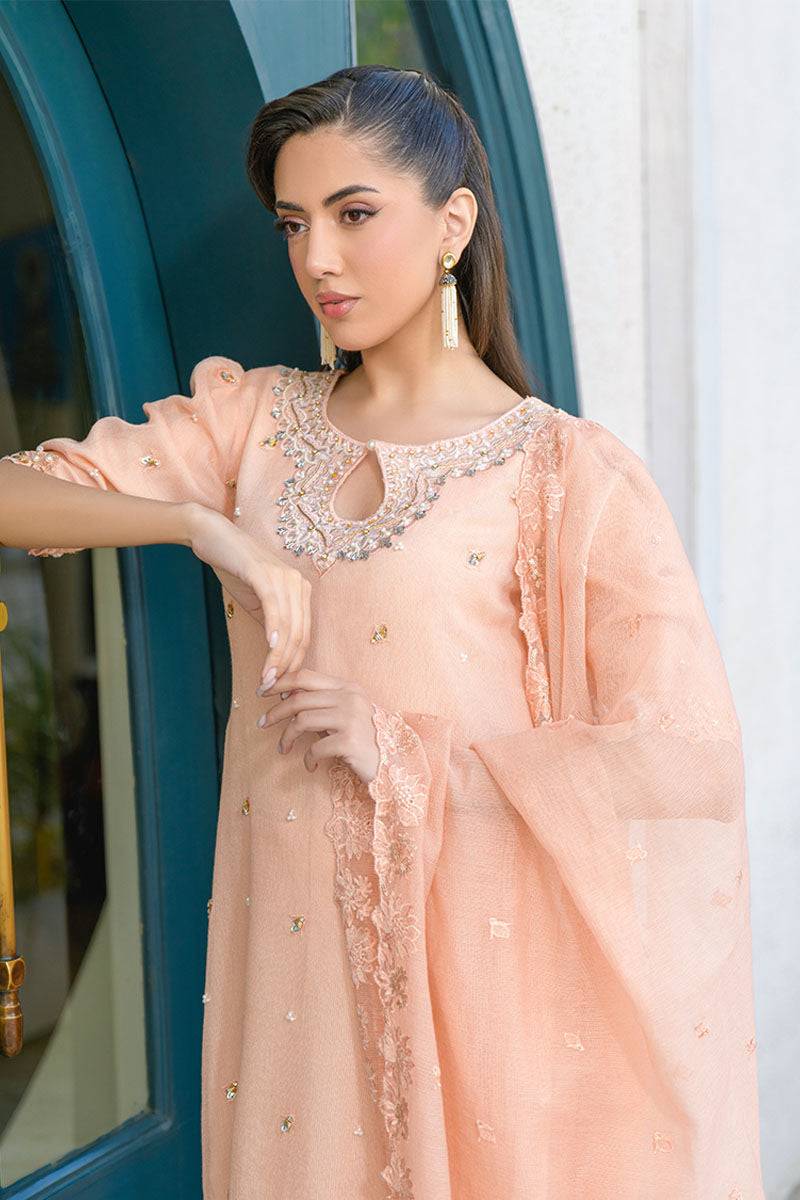 Fatima Khan | La Fleur Eid Edit | Peach Buzz by Maria Faisal - Registered Vendor of : Fatima Khan - type : Ladies Clothes - 100% original wedding dresses
