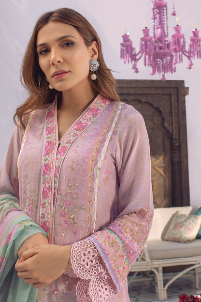 Ansab Jahangir | Digital Silk | Lilac Paisley - Ladies Clothes - Maria Faisal