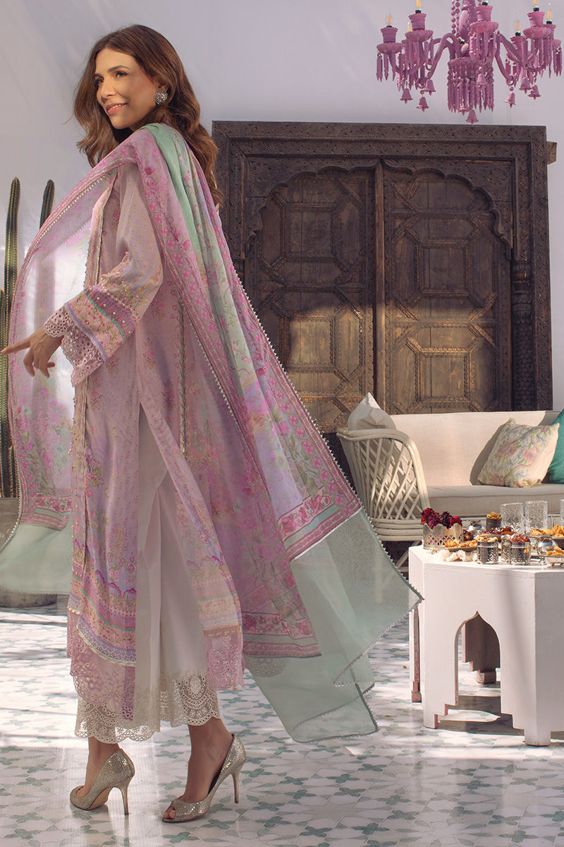 Ansab Jahangir | Digital Silk | Lilac Paisley - Ladies Clothes - Maria Faisal