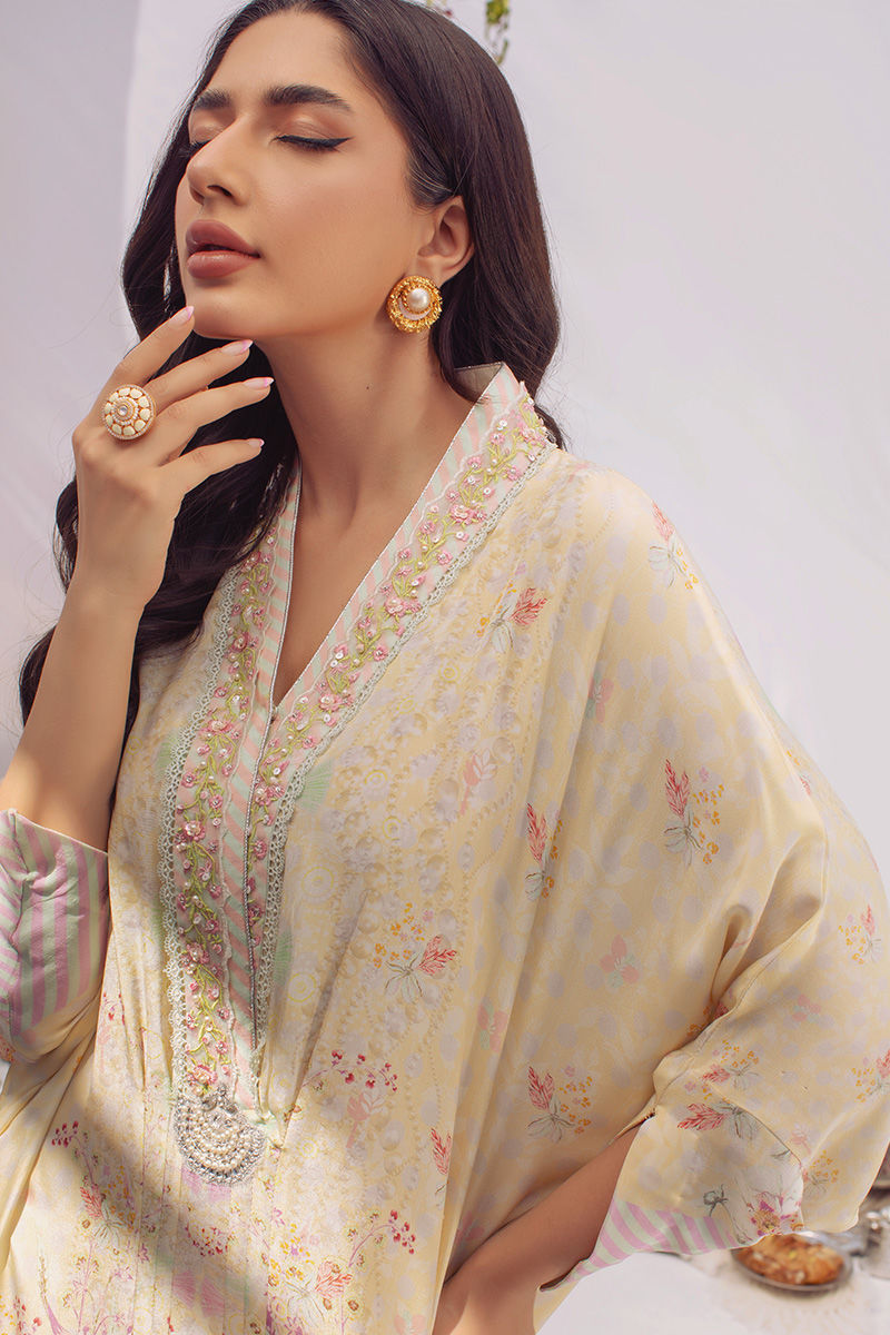 Ansab Jahangir | Summer Kaftans | JEWELED KAFTAN SPLENDOR - Luxury Dress - available at Maria Faisal in UK and USA.