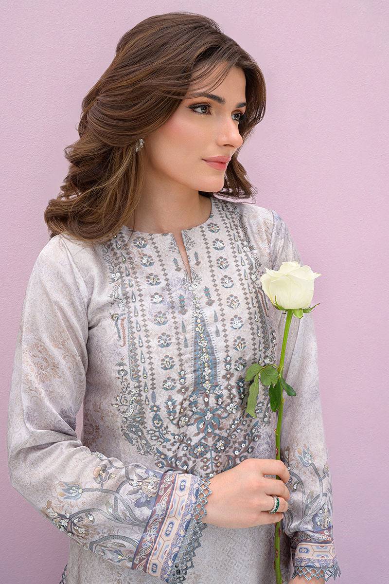 Fatima Khan | Eid Digital Silk Prints | Moonlit Grace by Maria Faisal - Registered Vendor of : Fatima Khan - type : Ladies Clothes - 100% original wedding dresses