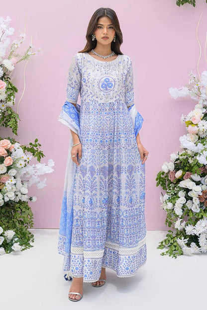 Fatima Khan | Eid Digital Silk Prints | Azure Blue by Maria Faisal - Registered Vendor of : Fatima Khan - type : Ladies Clothes - 100% original wedding dresses