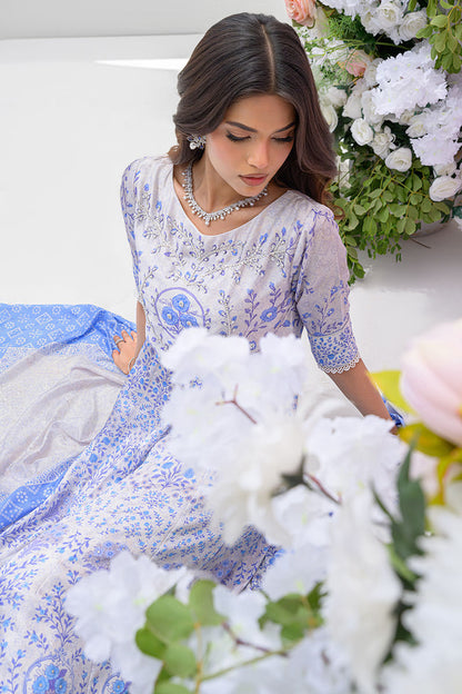 Fatima Khan | Prints and Petals | Azure Blue - Ladies Clothes - Maria Faisal