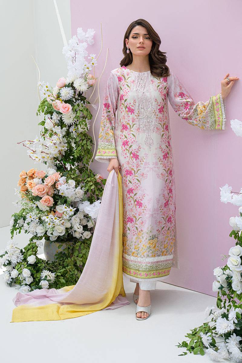 Fatima Khan | Eid Digital Silk Prints | Rose Reverie by Maria Faisal - Registered Vendor of : Fatima Khan - type : Ladies Clothes - 100% original wedding dresses
