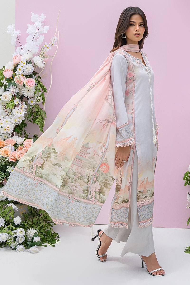 Fatima Khan | Eid Digital Silk Prints | Oriental Haze by Maria Faisal - Registered Vendor of : Fatima Khan - type : Ladies Clothes - 100% original wedding dresses