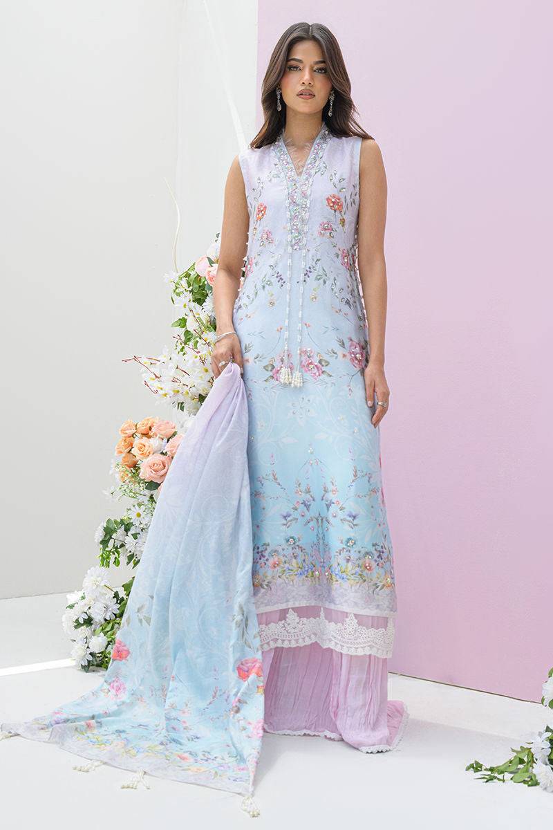 Fatima Khan | Eid Digital Silk Prints | Skye by Maria Faisal - Registered Vendor of : Fatima Khan - type : Ladies Clothes - 100% original wedding dresses