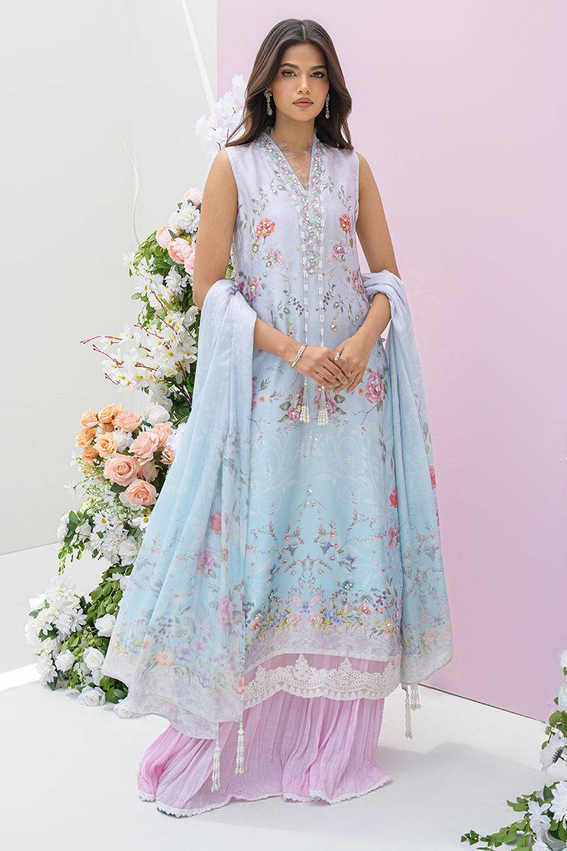 Fatima Khan | Eid Digital Silk Prints | Skye by Maria Faisal - Registered Vendor of : Fatima Khan - type : Ladies Clothes - 100% original wedding dresses
